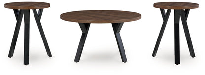 Elbrynn - Occasional Table Set (Set of 3) - Brown / Black