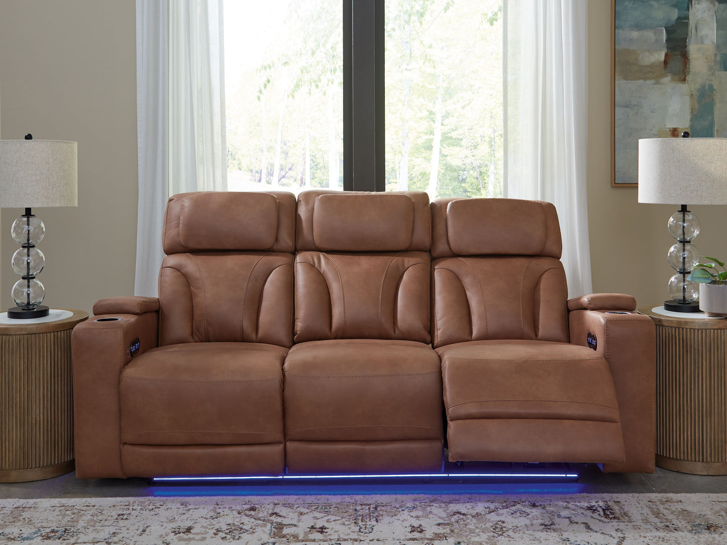 Clean-Slate - Power Reclining Sofa / Adj Headrest - Caramel