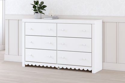 Mollviney - Six Drawer Dresser - White