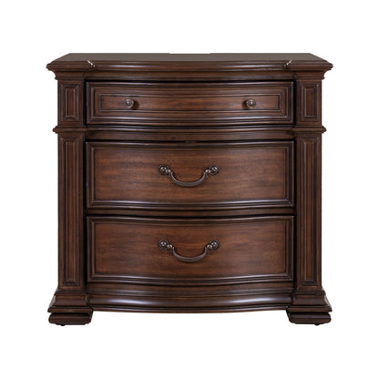 Providence Park - Bedside Chest With Charging Station - Chateau Brown