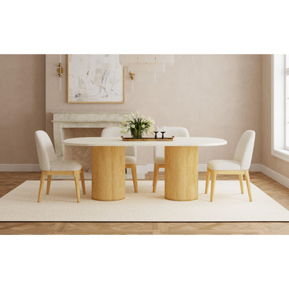 Sylvie - Oval Dining Table With Faux Marble Top