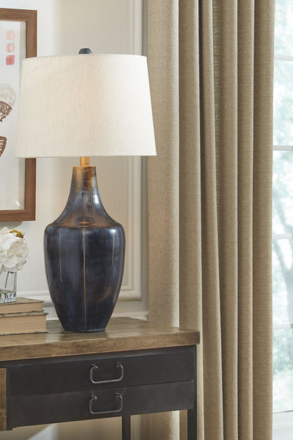 Evania - Metal Table Lamp  - Indigo