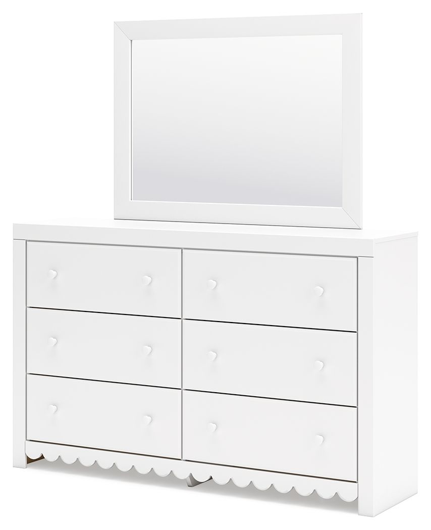 Mollviney - Dresser And Mirror - White