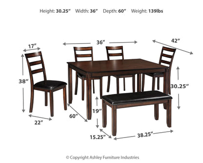 Coviar - Dining Room Table Set (Set of 6) - Brown