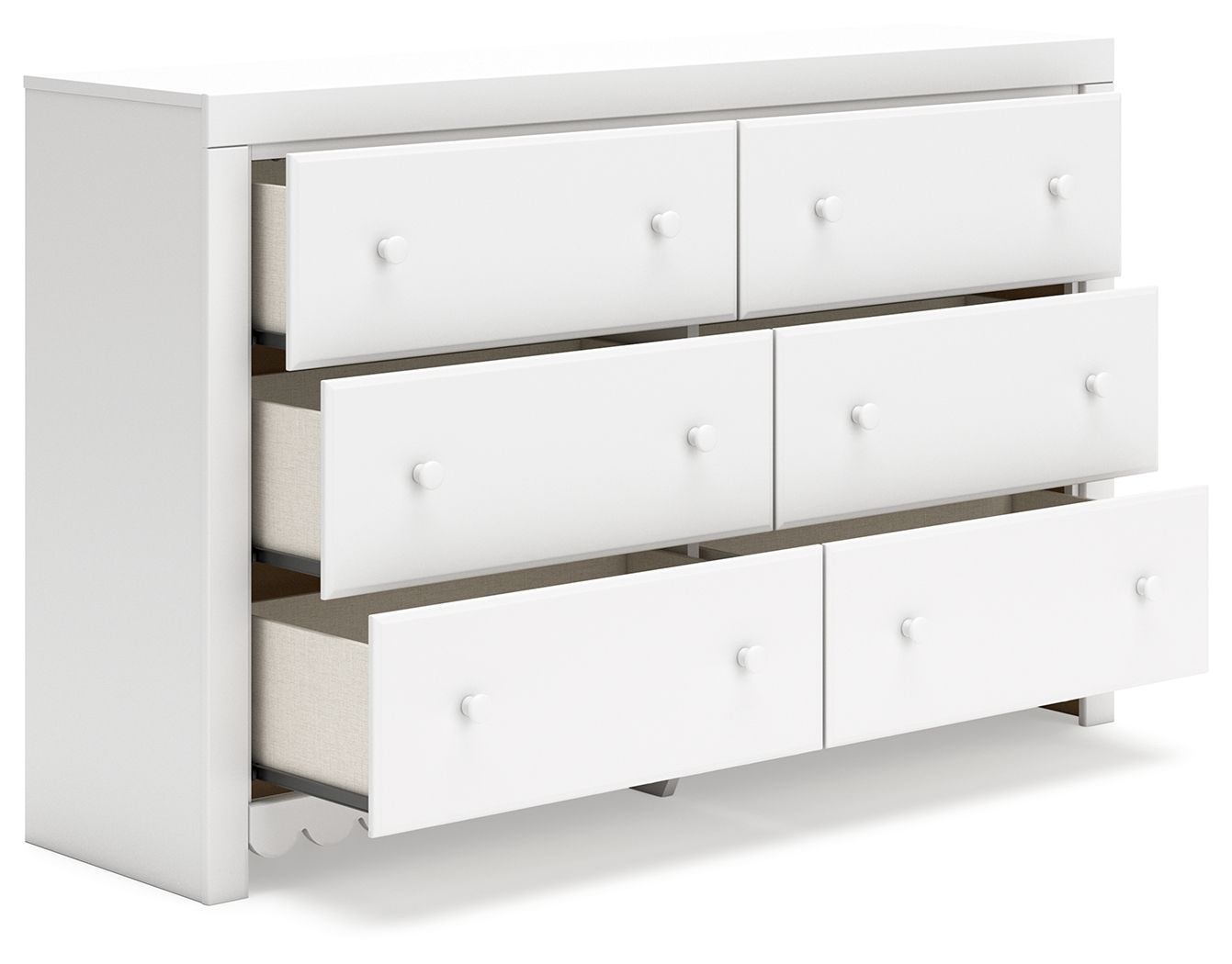 Mollviney - Six Drawer Dresser - White