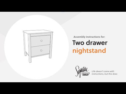 Simmenfort - Two Drawer Night Stand - Navy Blue